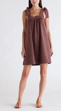 Free People FP Beach Free-est Honey Tie Shoulder Minidress Large